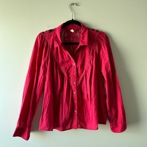 Anthropologie Pilcro pink long sleeve top